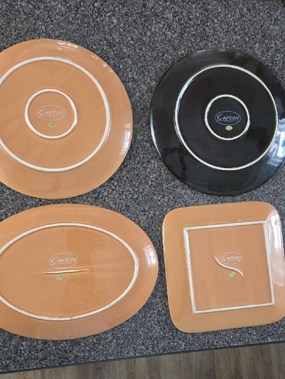 Set of 4 Rustic Family Decorative Plates - Neutral Brown & Cream - Picture 11 of 12